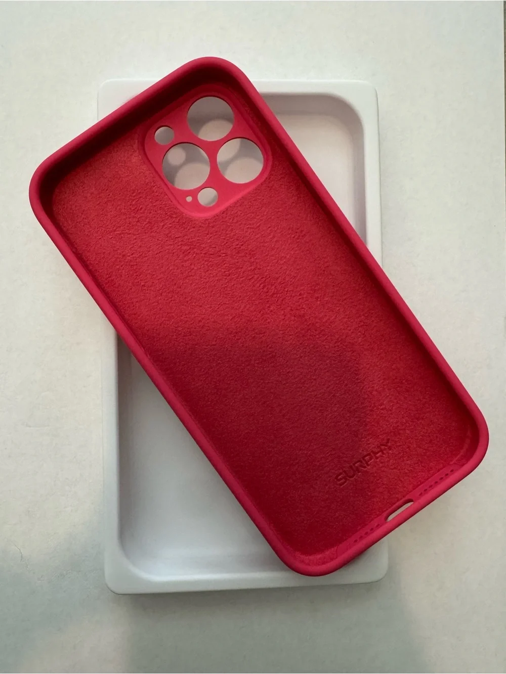 Silicone iPhone 13 Pro Max Case Hibiscus Pink + Screen Protector